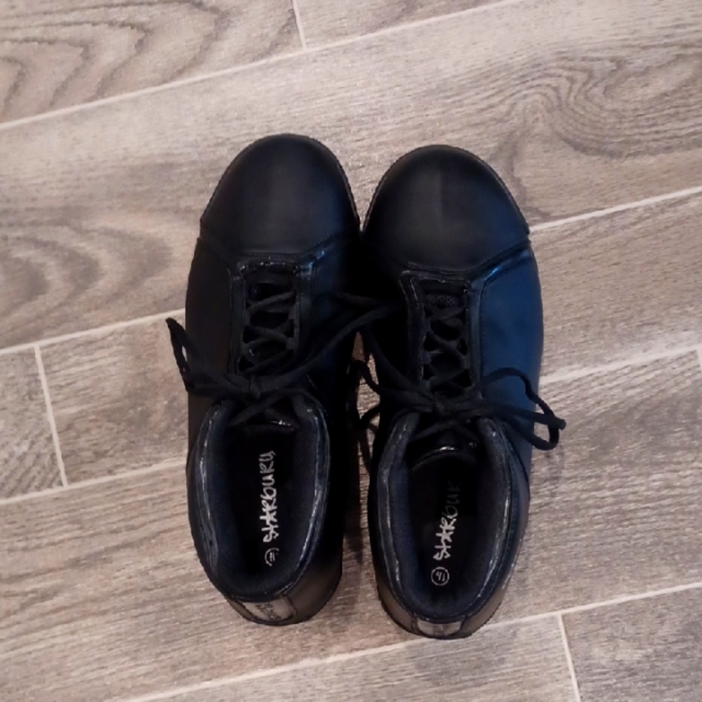 Classic Black Leather Oxfords